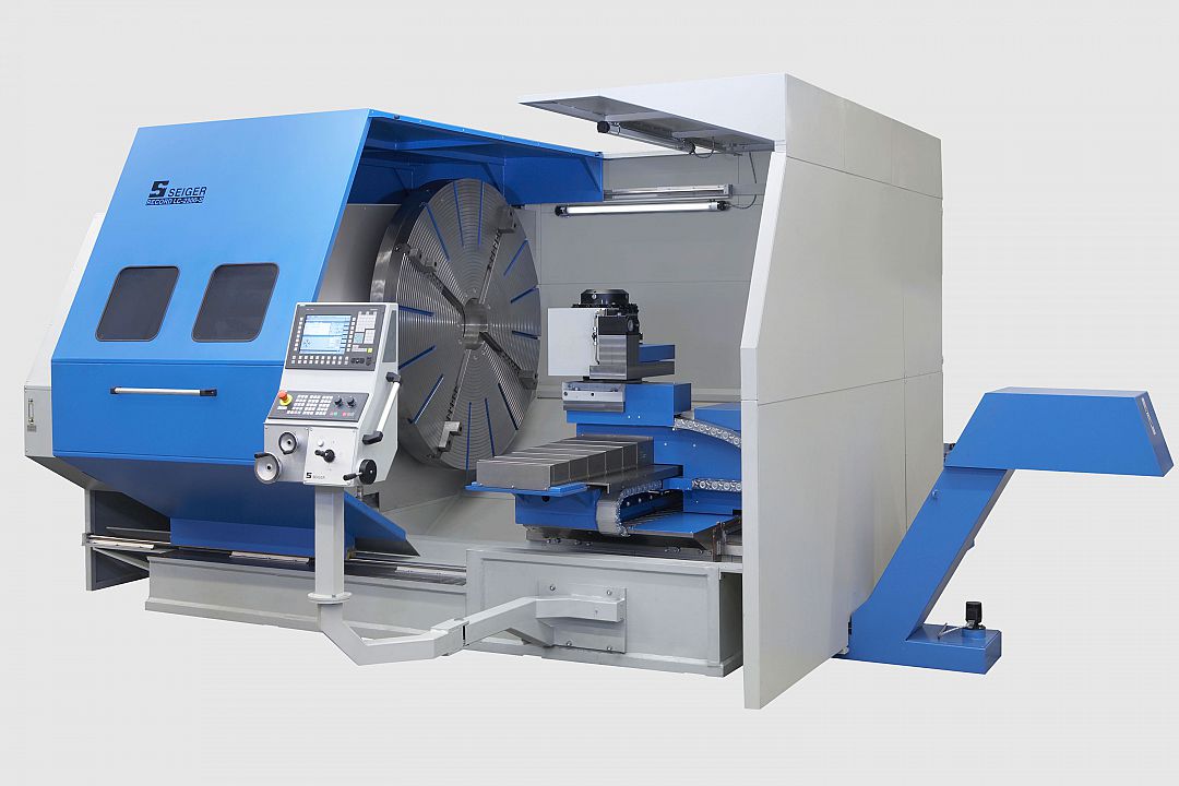 Face lathe SPL 2300-LC with swivel table and 2 tool systems for turning and drilling&sol;milling&period; Faceplate &Oslash; &equals; 2000 mm&period;